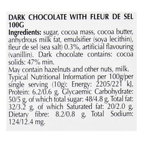 Lindt Excellence a Touch of Sea Salt Dark Chocolate - 100 grams