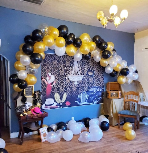 Bluekey Balloon Garland Kit 113 Pieces Diy Balloon Arch Garland Kit Decorations (Black Gold White)