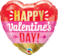 Valentine&rsquo;s Day Arrow Stripes Foil Balloon 18in