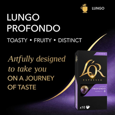 L&#39;or Espresso Lungo Profondo Intensity 8 Coffee 10 Capsules