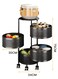 BLUEBERRY ROTATING 360 DEGREE SHELF BASKET MULTI PURPOSE - KITCHEN STORAGE BASKET WITH WHEELS - ROUND - 4 TIER