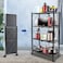 Doreen 4-Tire Kitchen Microwave Racks Shelving Storage Unit Foldable Bread Racks, Storage Racks, Trolleys, Metal Organizer Wire Rack for Home Kitchen (Black, 4 Layer)