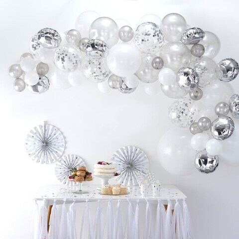 Ginger Ray Balloon Arch Kit- Silver