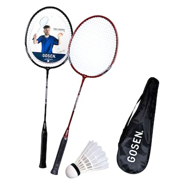 Gosen Wagi Badminton Racket with Shuttlecock Set D1000 Multicolour 4 PCS