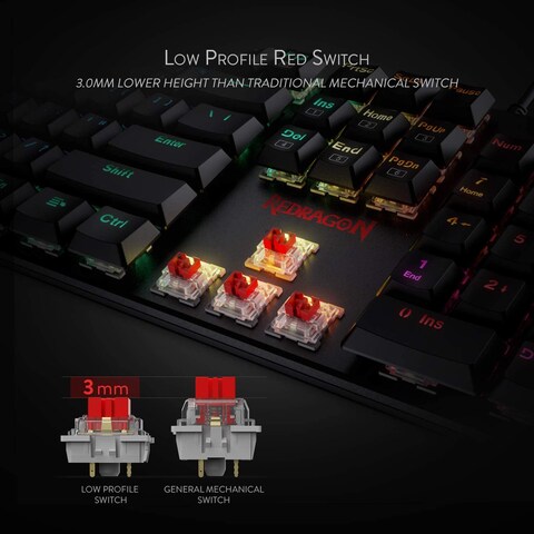 Redragon K589 Shrapnel Mechanical Keyboard-Red Switch