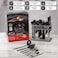 LIFE SMILE Cutlery Set, 18/10 Pure Stainless Steel Flatware Set with Stand, Rust Proof &amp; Fade Proof Dinnerware Set (SHINE BLACK, 38 Pieces)