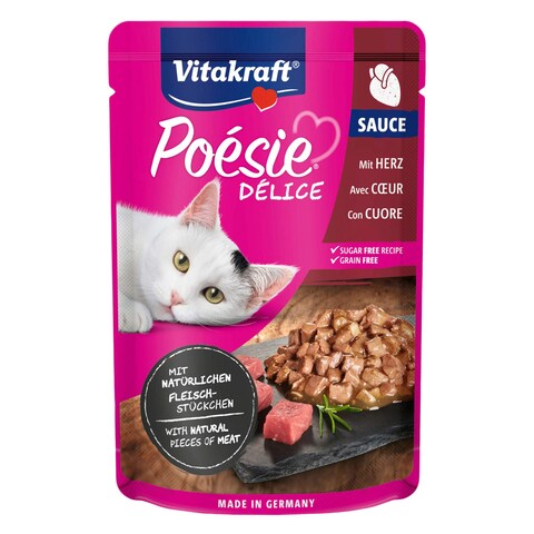Vitakraft Poesie Delisauce Chicken Heart Cat Food 85g