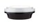 Hotpack Black Base Round Container 48 ounce with Lids, 5 Pieces