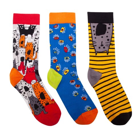 Biggdesign Women&#39;s Socks Set, 100% Cotton, Super Soft Casual Socks, Colorful Crew, Ankle High, Quarter Socks, Multipack Bulk Socks, 3 Different Pairs