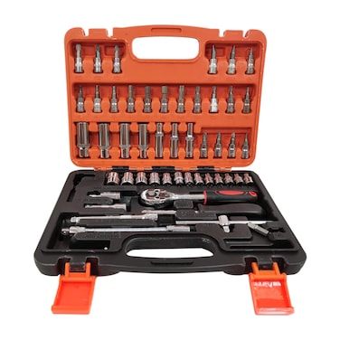 Generic 53 Pcs Wrench Set 1/4&quot; Inch Dr. Socket Set Tools Kit For All Purpose Shunda Professional Quality Orange