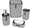 Generic Bathroom Accessory Set - 4 Piece Grey Bathroom Accessories Set With Trash Can, Soap Dish, Soap Dispenser, Toothbrush Cup, Bathroom Decor Sets With Desktop Small Trash Can - Grey Stripe