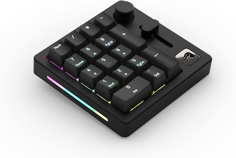 Glorious Gaming GMMK Macro Numpad - Wired Or Bluetooth-Wireless, Premium Aluminium, Customisable, Programmable Slider &amp; Rotary Knob, RGB, Linear Switches, 18X ABS Doubleshot Keycaps - Black Slate