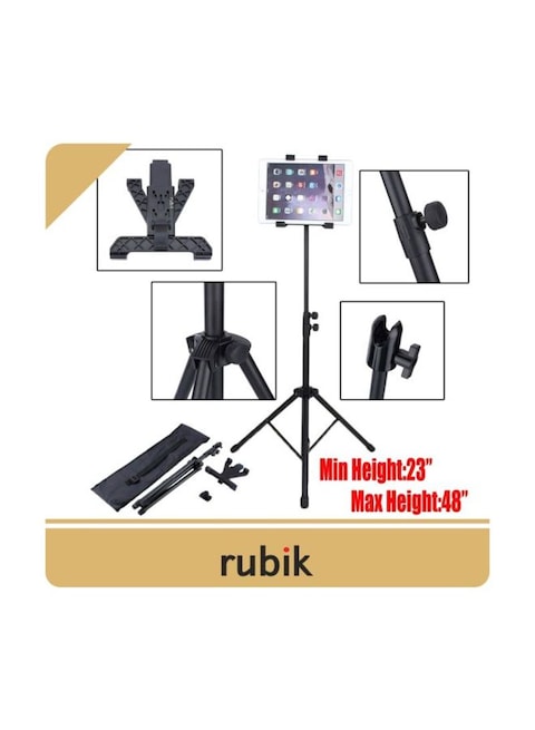 Foldable Tripod Stand For Tablet Black