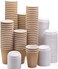 Marrkhor Disposable Ripple Cup Brown 8Oz With Lid - Kraft Hot Tea, Coffee, Kahwa, Hot Drinks &amp; Natural Brown - 30 Pieces