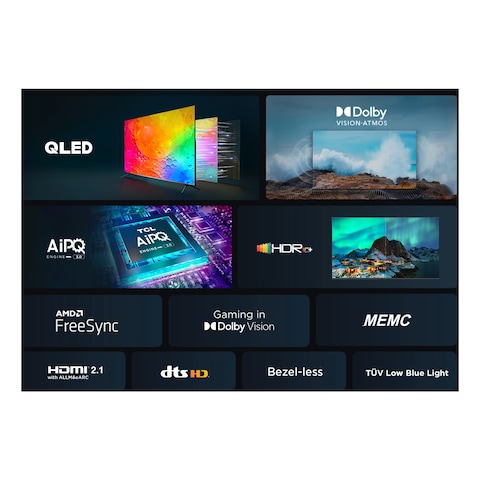 TCL C645 Series 50-Inch 4K UHD Smart Google QLED TV 50C645 Black