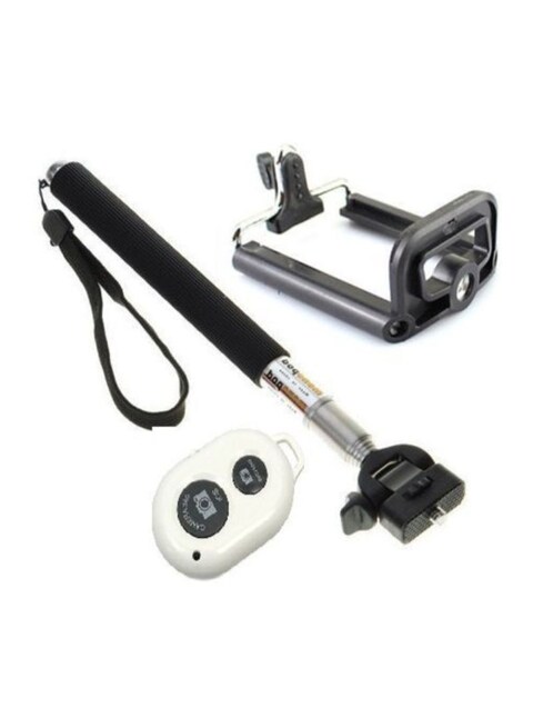 Generic - Monopod Selfie Stick With Bluetooth Remote Control Black