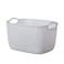 Home Storage Basket, Bathroom Weaving Plastic Storage Baskets Bins Organizer with Handles -LIGHT GREY (SMALL)1PC