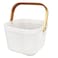 Home Pro Plastic Mesh Basket With Handle White And Brown