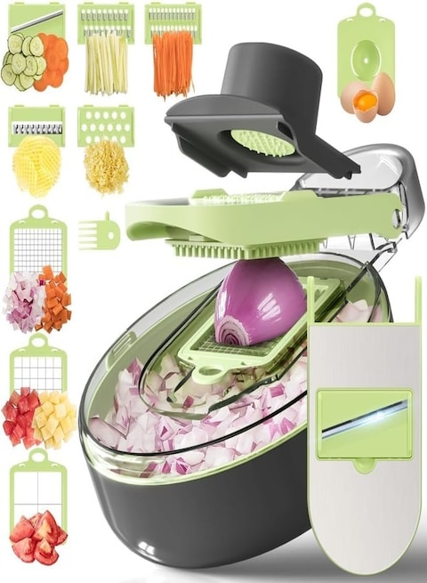 Vegetable Cutter Salad Chopper Adjustable Multifunctional Food Chopper with Container