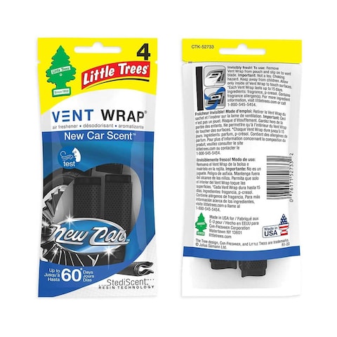 Little Trees Vent Wrap Air Freshener New Car Black