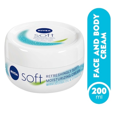 Nivea Soft Moisturizing Cream With Jojoba Oil &amp; Vitamin E - 200 ml