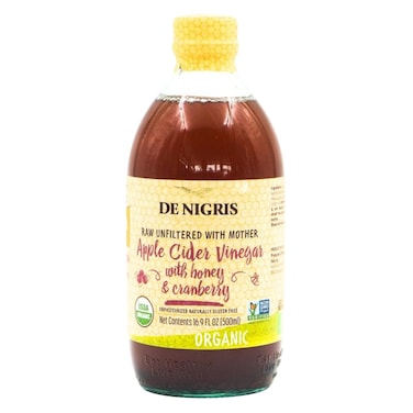 De Nigris Raw Unfiltered Honey And Cranberry Apple Cider Vinegar 500ml