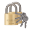 Stanley Padlock Brass 40mm Standard Shackle with 5 Keys (2 Pcs Pack)