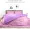 Hotel Linen Klub Reversible Down Alternative Comforter Set, Ultra Soft Brushed Stripe Microfiber Fabric, 200GSM Soft Fibersheet Filling, Size: Double 220 x 240cm, Pink &amp; Lilac