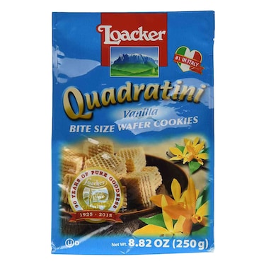 Loacker Quadratini Bite Size Vanilla Wafer Cookies 250g