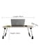 Generic Foldable Laptop Table With Cup Holder Beige 60 X 40cm