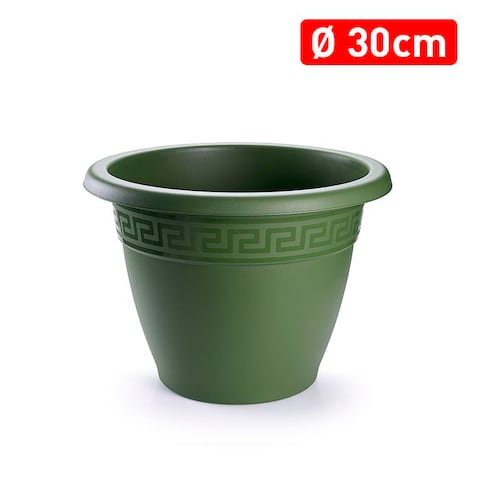 Plastic Forte Round Flower Planter, Green