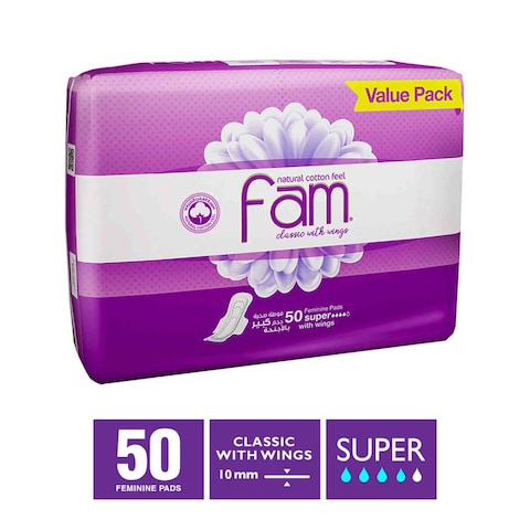 Fam Maxi Sanitary Pad Classic with Wings Super 50 pads