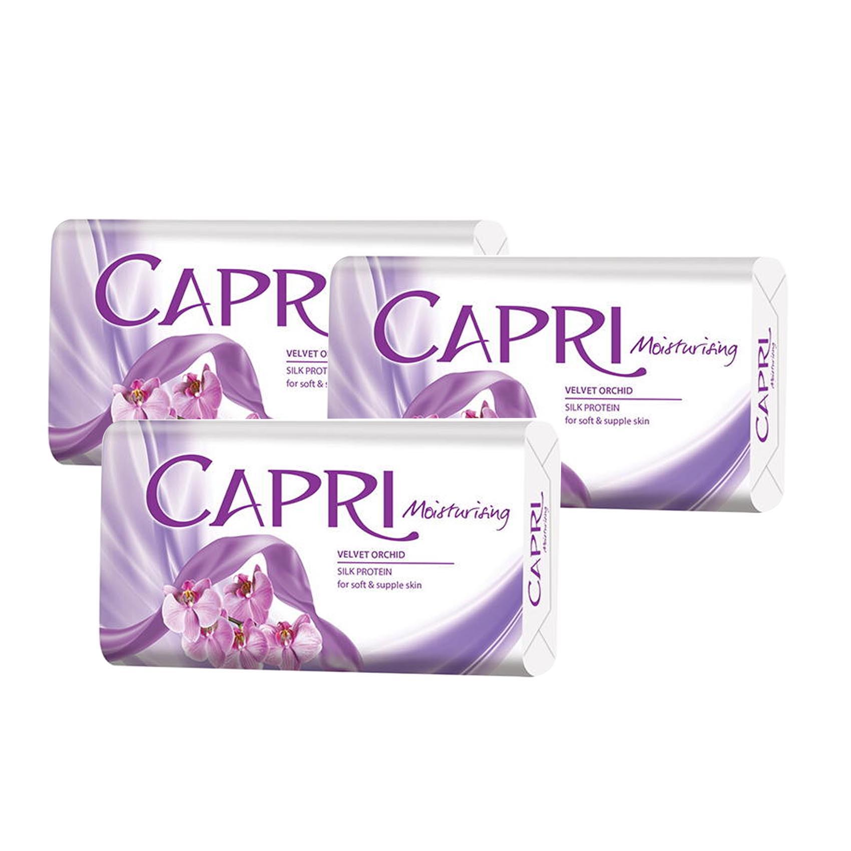 Capri Moisturising Velvet Orchid Skin Protein Soap 150 gr (Pack of 3)