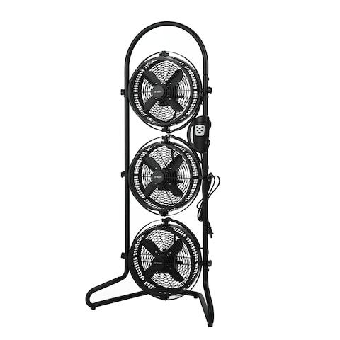 Crownline Tf-218Bl 9&quot; 3-Fans With 4 Metal Blades (Black Color)