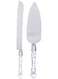Generic 2-Piece Cake And Server Knife Set With Crystal Handle Silver 17.2Cm