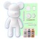 DIY CREATE YOUR OWN UNIQUE ACRYLIC FLUID POURING PAINT BEAR (9 inch - 23 cm) COMPLETE SET, colors: White, Silver, Gold. Arts and Crafts, Customize Handmade Creative Birthday Gift