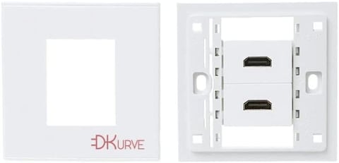 HDMI Compitable Wall Plate White 86 Type Wall Panel Socket HDtTV High Definition Digital TV Network Cable Outlet (2 Port)