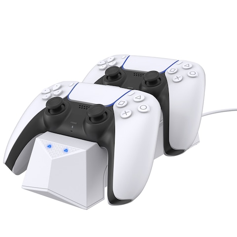 GameWill Dual Charging Dock for Playstation 5 / PS5 DualSense Wireless controllers - White