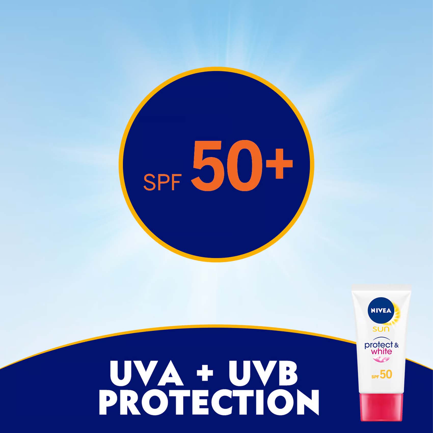 Nivea Sun Cream Protect   White Face Whitening SPF50 50ml