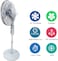 Nobel 16 Inch, 90 Degree Oscillation Stand Fan With 3 Speed 5 Blades And Timer, Multi Speed Function &amp; Dual Frequency, 5 Highlight Efficient Blade With Air Vortex Technology NF145 Gray