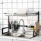 Seastar Dish Drying Rack Over Sink Kitchen Supplies Storage Shelf Countertop Space Saver Display Stand Tableware Drainer Organizer Utensils Holder Stainless Steel, Black (33.5)