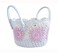 Multipurpose Storage Cotton Basket Pink and White 23cmx15cm