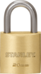 Stanley Padlock Brass 20mm Standard Shackle with 3 Keys