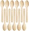 100 Pack Mini Wooden Spoons Round Spoons Style Disposable EcoFriendly Biodegradable Compostable Set for Parties, Events and Weddings 4.5 Inch, Beige, HCR4751