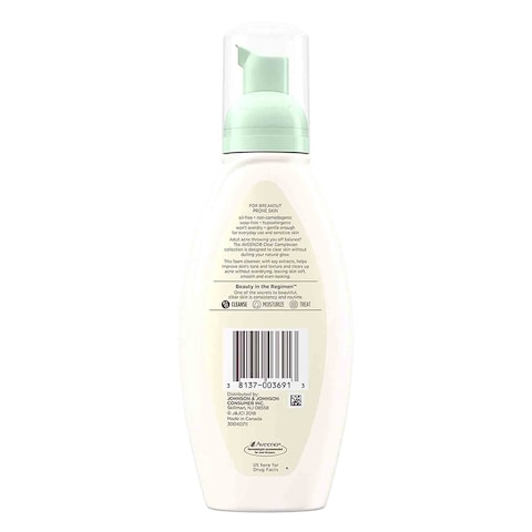 Aveeno Clear Complexion Foaming Salicylic Acid Face Cleanser 180ml