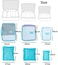 Sky-Touch 6Pcs Set Travel Luggage Organizer Packing Cubes Set Storage Bag Waterproof Laundry Bag Traveling Accessories - Light Blue