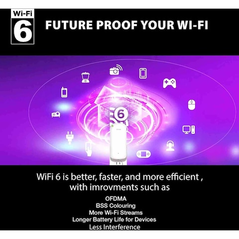 دي لينك موسع نطاق شبكة الواي فاي  6 DAP-X1860 AX1800 - أبيض