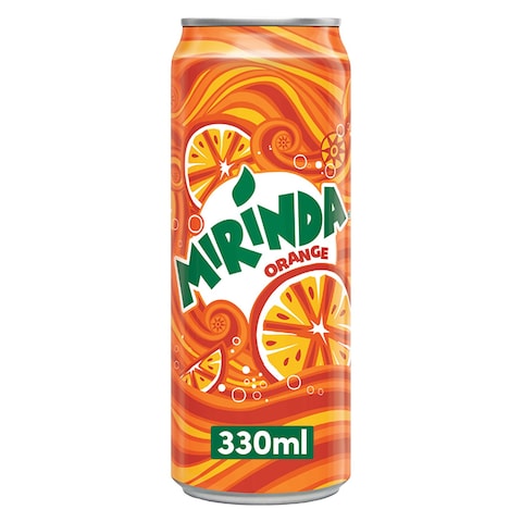 ميريندا مشروب غازي غير كحولي بنكهة البرتقال في علبات معدنية 330 ملل