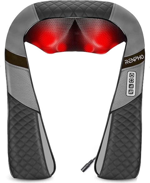 Renpho Back Neck Massager With Heat, Shiatsu Shoulder Massager With Electric Deep Tissue Kneading Massage, Pain Relief On Neck, Back, Shoulder, Waist, Leg, Calf - Use At Home, Car And Office