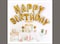 Buena Ventura&#39;s Themez Only &quot;Happy Birthday&quot; Letter Foil Balloon Set (Gold) for Birthday Party Decoration with Metallic Gold , Blue &amp; White Balloons - Pack of 43 pcs